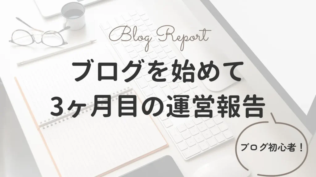 初心者がブログを始めて3ヶ月目のPV数など運営報告