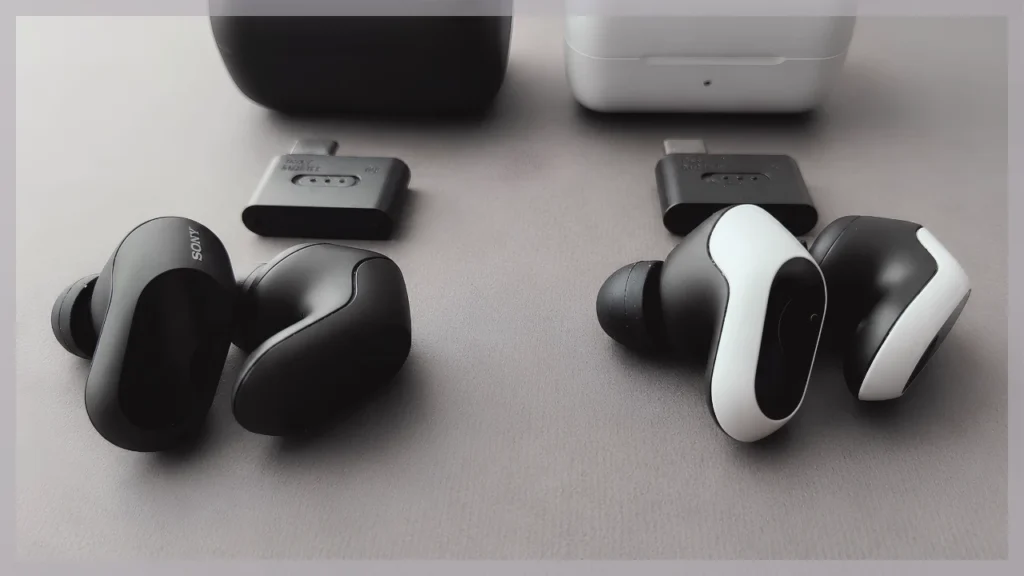 INZONE Buds本体とUSB Type-Cトランシーバー