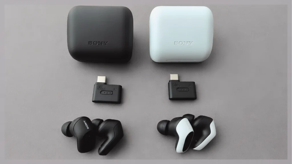 INZONE Buds本体とUSB Type-Cトランシーバー
